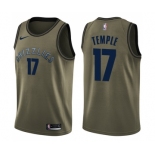 Men's Nike Memphis Grizzlies #17 Garrett Temple Swingman Green Salute to Service NBA Jersey