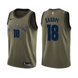 Men's Nike Memphis Grizzlies #18 Omri Casspi Swingman Green Salute to Service NBA Jersey