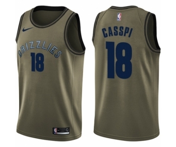 Men's Nike Memphis Grizzlies #18 Omri Casspi Swingman Green Salute to Service NBA Jersey