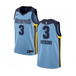 Men's Nike Memphis Grizzlies #3 Allen Iverson Swingman Light Blue NBA Jersey Statement Edition