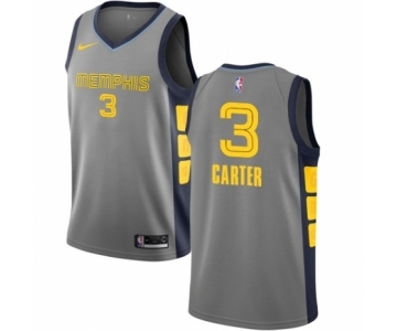 Men's Nike Memphis Grizzlies #3 Jevon Carter Authentic Gray NBA Jersey - City Edition