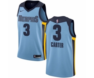 Men's Nike Memphis Grizzlies #3 Jevon Carter Authentic Light Blue NBA Jersey Statement Edition