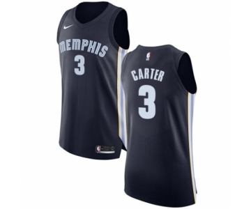 Men's Nike Memphis Grizzlies #3 Jevon Carter Authentic Navy Blue Road NBA Jersey - Icon Edition