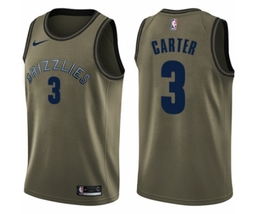 Men's Nike Memphis Grizzlies #3 Jevon Carter Swingman Green Salute to Service NBA Jersey