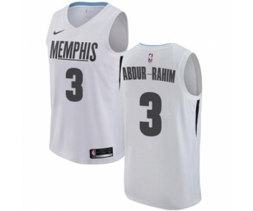 Men's Nike Memphis Grizzlies #3 Shareef Abdur-Rahim Authentic White NBA Jersey - City Edition