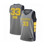 Men's Nike Memphis Grizzlies #33 Marc Gasol Authentic Gray NBA Jersey - City Edition