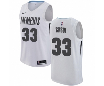 Men's Nike Memphis Grizzlies #33 Marc Gasol Authentic White NBA Jersey - City Edition