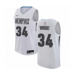 Men's Nike Memphis Grizzlies #34 Brandan Wright Authentic White NBA Jersey - City Edition