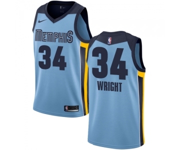 Men's Nike Memphis Grizzlies #34 Brandan Wright Swingman Light Blue NBA Jersey Statement Edition