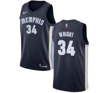 Men's Nike Memphis Grizzlies #34 Brandan Wright Swingman Navy Blue Road NBA Jersey - Icon Edition