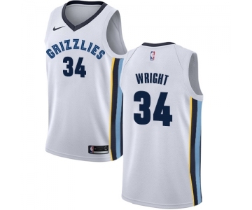 Men's Nike Memphis Grizzlies #34 Brandan Wright Swingman White NBA Jersey - Association Edition