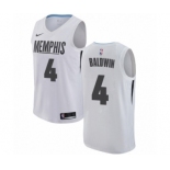 Men's Nike Memphis Grizzlies #4 Wade Baldwin Authentic White NBA Jersey - City Edition