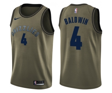 Men's Nike Memphis Grizzlies #4 Wade Baldwin Swingman Green Salute to Service NBA Jersey