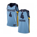 Men's Nike Memphis Grizzlies #4 Wade Baldwin Swingman Light Blue NBA Jersey Statement Edition