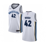 Men's Nike Memphis Grizzlies #42 Lorenzen Wright Authentic White NBA Jersey - Association Edition