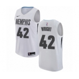 Men's Nike Memphis Grizzlies #42 Lorenzen Wright Authentic White NBA Jersey - City Edition