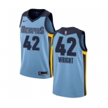 Men's Nike Memphis Grizzlies #42 Lorenzen Wright Swingman Light Blue NBA Jersey Statement Edition