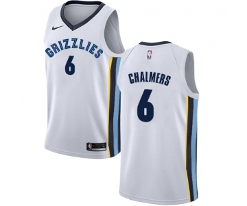 Men's Nike Memphis Grizzlies #6 Mario Chalmers Authentic White NBA Jersey - Association Edition