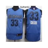 Nike Memphis Grizzlies #33 Marc Gasol Light Blue NBA Authentic Statement Edition Jersey