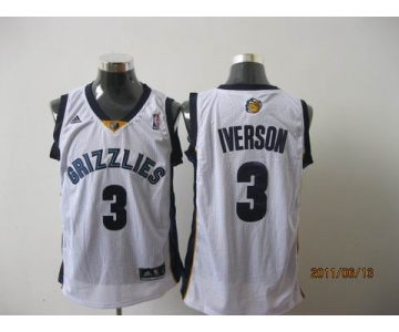 nba memphis grizzlies #3 iverson white[2011 swingman revolution 30]