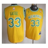 nba memphis grizzlies #33 gasol yellow[revolution 30 swingman]