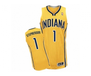 Men Adidas Indiana Pacers #1 Lance Stephenson Authentic Gold Alternate NBA Jersey