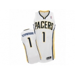 Men Adidas Indiana Pacers #1 Lance Stephenson Authentic White Home NBA Jersey