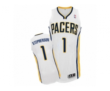 Men Adidas Indiana Pacers #1 Lance Stephenson Authentic White Home NBA Jersey