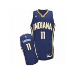 Men Adidas Indiana Pacers #11 Domantas Sabonis Swingman Navy Blue Road NBA Jersey