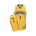 Men Adidas Indiana Pacers #4 Victor Oladipo Swingman Gold Alternate NBA Jersey