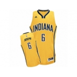 Men Adidas Indiana Pacers #6 Cory Joseph Swingman Gold Alternate NBA Jersey