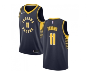 Men Nike Indiana Pacers #11 Domantas Sabonis Navy Blue NBA Swingman Icon Edition Jersey