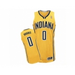 Men's Adidas Indiana Pacers #0 Aaron Brooks Authentic Gold Alternate NBA Jersey