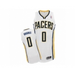 Men's Adidas Indiana Pacers #0 Aaron Brooks Authentic White Home NBA Jersey