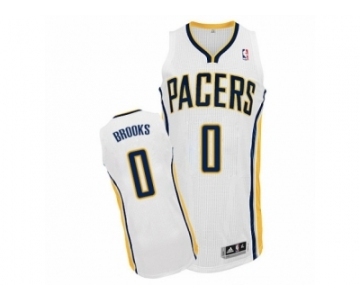 Men's Adidas Indiana Pacers #0 Aaron Brooks Authentic White Home NBA Jersey