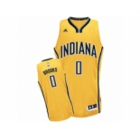 Men's Adidas Indiana Pacers #0 Aaron Brooks Swingman Gold Alternate NBA Jersey