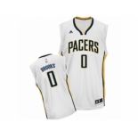 Men's Adidas Indiana Pacers #0 Aaron Brooks Swingman White Home NBA Jersey