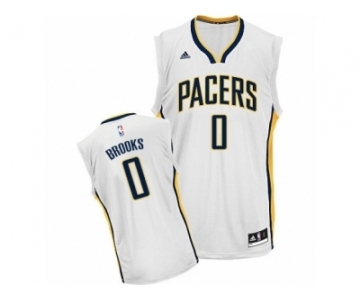 Men's Adidas Indiana Pacers #0 Aaron Brooks Swingman White Home NBA Jersey