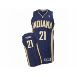 Men's Adidas Indiana Pacers #21 Thaddeus Young Authentic Navy Blue Road NBA Jersey