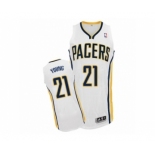 Men's Adidas Indiana Pacers #21 Thaddeus Young Authentic White Home NBA Jersey