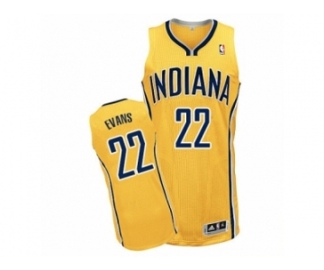 Men's Adidas Indiana Pacers #22 Jeremy Evans Authentic Gold Alternate NBA Jersey