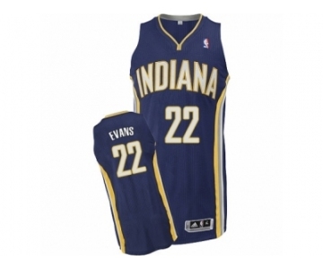 Men's Adidas Indiana Pacers #22 Jeremy Evans Authentic Navy Blue Road NBA Jersey