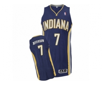 Men's Adidas Indiana Pacers #7 Al Jefferson Authentic Navy Blue Road NBA Jersey