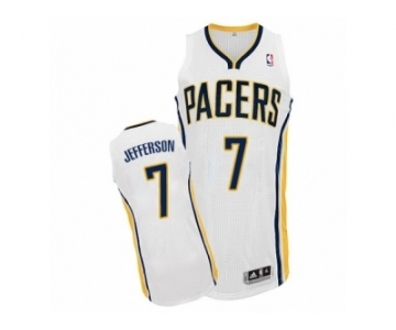 Men's Adidas Indiana Pacers #7 Al Jefferson Authentic White Home NBA Jersey