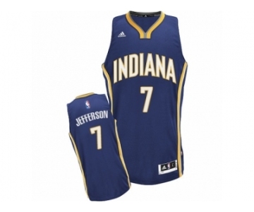 Men's Adidas Indiana Pacers #7 Al Jefferson Swingman Navy Blue Road NBA Jersey