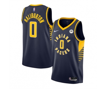 Men's Indiana Pacers #0 Tyrese Haliburton Black Stitched Basketball Jersey