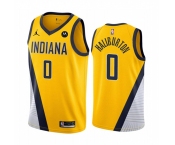 Men's Indiana Pacers #0 Tyrese Haliburton Yellow Statement Edition Stitched Basketball Jersey