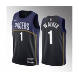 Men's Indiana Pacers #1 Jarace Walker Blue 2023 Draft City Edition Stitched Basketball Jersey