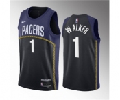 Men's Indiana Pacers #1 Jarace Walker Blue 2023 Draft City Edition Stitched Basketball Jersey