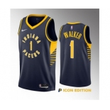 Men's Indiana Pacers #1 Jarace Walker Navy 2023 Draft Icon Edition Stitched Basketball Jersey